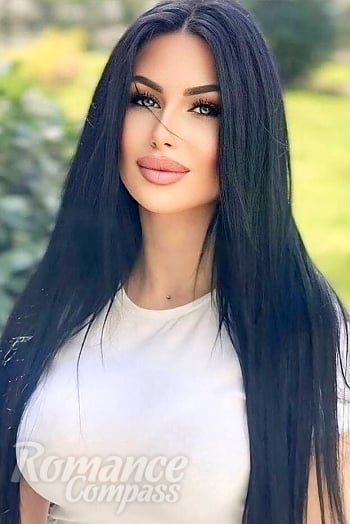 Ukrainian mail order bride Viktoriia from Antalya with black hair and green eye color - image 1