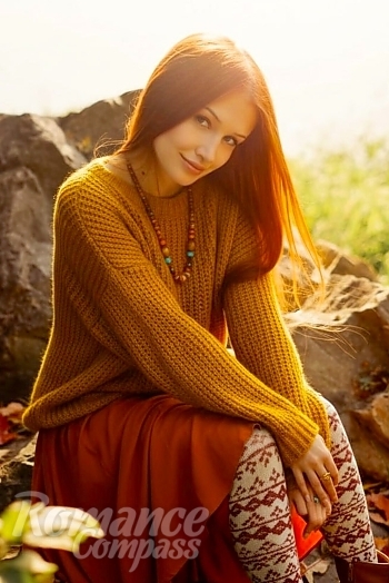 Ukrainian mail order bride Christina from Ivano-Frankivsk with red hair and green eye color - image 1