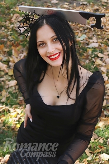 Ukrainian mail order bride Viktoriya from Ivano-Frankivsk with black hair and brown eye color - image 1