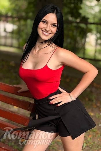 Ukrainian mail order bride Viktoriya from Ivano-Frankivsk with black hair and brown eye color - image 1
