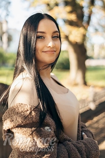 Ukrainian mail order bride Victoria from Ternopil with black hair and blue eye color - image 1