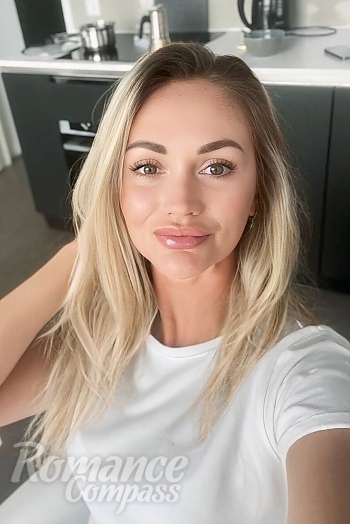Ukrainian mail order bride Alina from Dnipro with blonde hair and hazel eye color - image 1