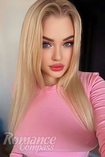Ukrainian mail order bride Angelina from Kyiv with blonde hair and blue eye color - image 1