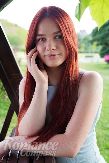 Ukrainian mail order bride Kateryna from Cherkasy with red hair and green eye color - image 1