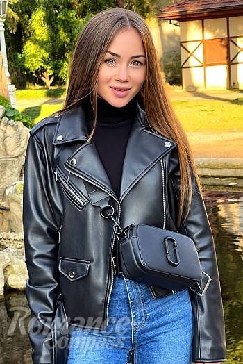 Ukrainian mail order bride Ekaterina from Kyiv with light brown hair and green eye color - image 1