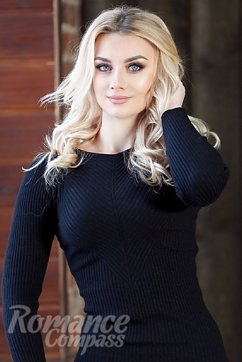 Ukrainian mail order bride Katya from Kyiv with blonde hair and blue eye color - image 1