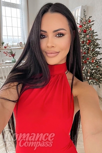Ukrainian mail order bride Kristina from Kyiv with black hair and brown eye color - image 1