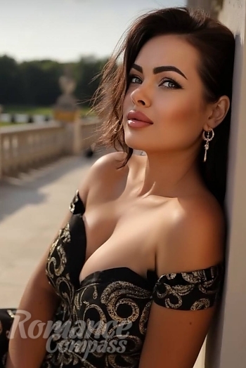 Ukrainian mail order bride Oksana from Kharkiv with auburn hair and green eye color - image 1