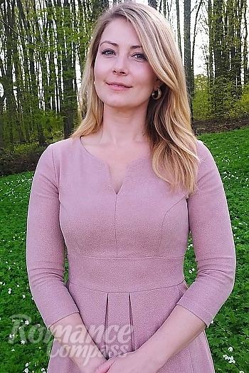 Ukrainian mail order bride Alla from Dnipro with blonde hair and blue eye color - image 1
