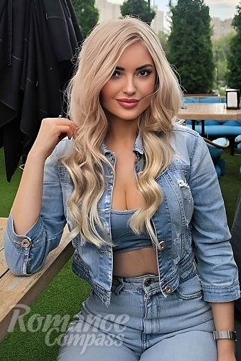 Ukrainian mail order bride Julia from Dnipro with blonde hair and blue eye color - image 1