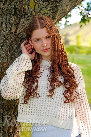 Ukrainian mail order bride Yelyzaveta from Cherkasy with red hair and green eye color - image 1
