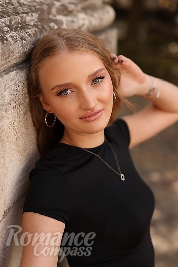 Ukrainian mail order bride Polina from Dubliany with blonde hair and blue eye color - image 1